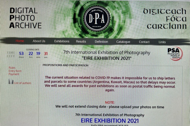Thể lệ cuộc thi ảnh EIRE EXHIBITION lần thứ 7 năm 2021 tại Ireland