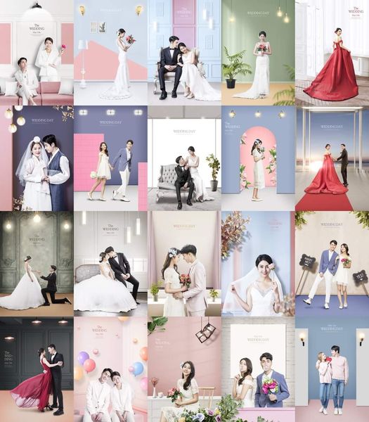 Share bộ 20 file PSD phông nền đám cưới Hàn Quốc